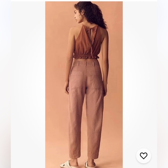 Anthropologie  The Carson Utility Barrel Pants Plum Color new with tag Size 2 - Picture 2 of 10